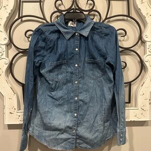 Blue Denim Button-Up Shirt